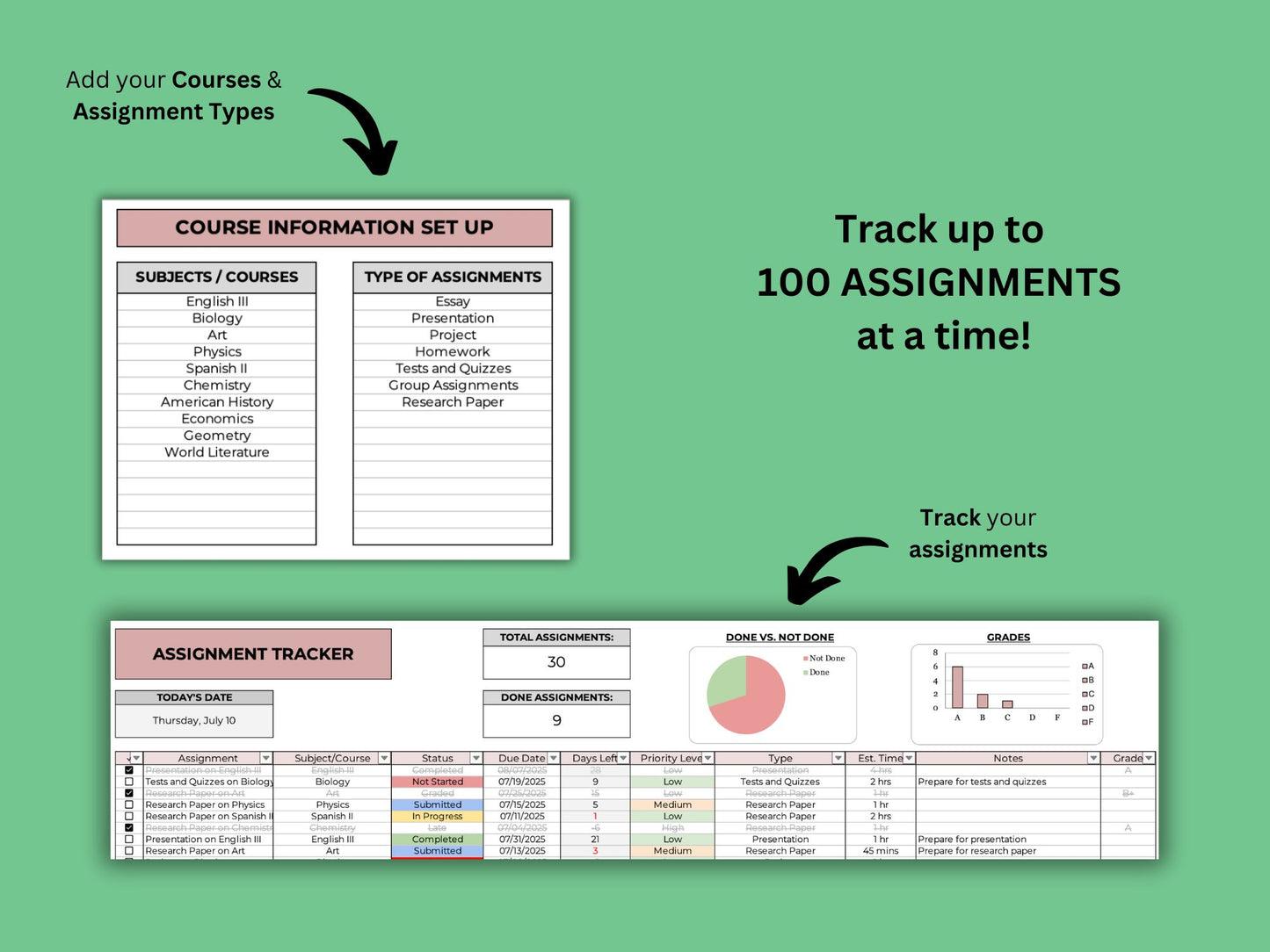 Assignment Tracker | Excel Template