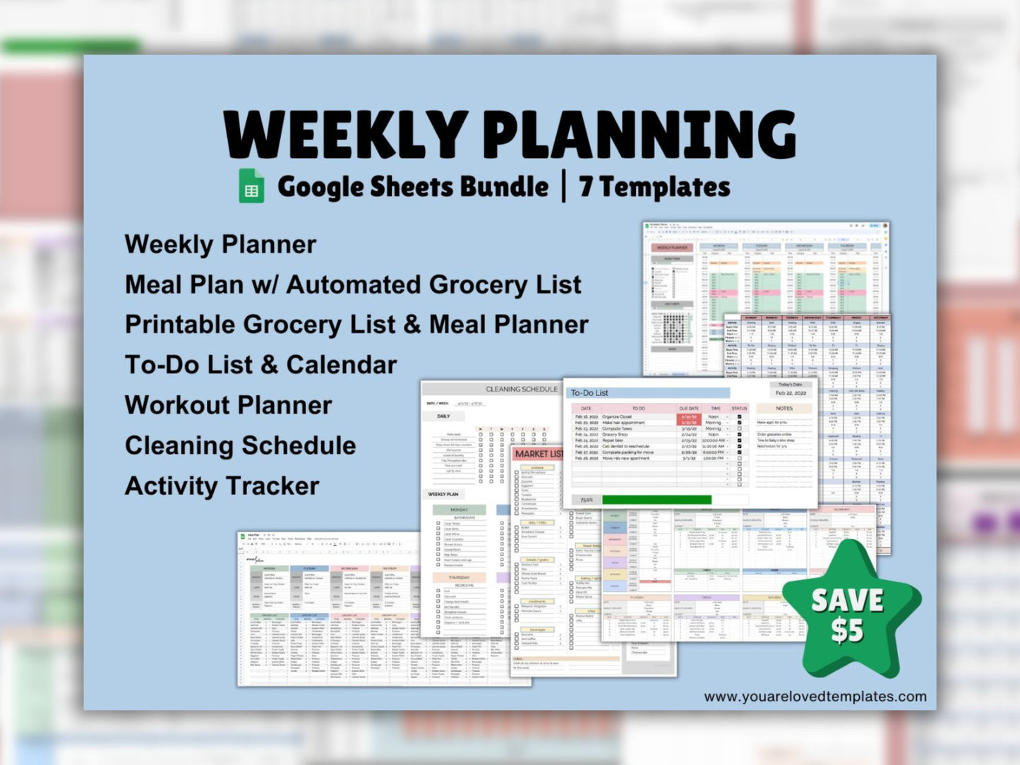 Weekly Planning Template Bundle | Google Sheets