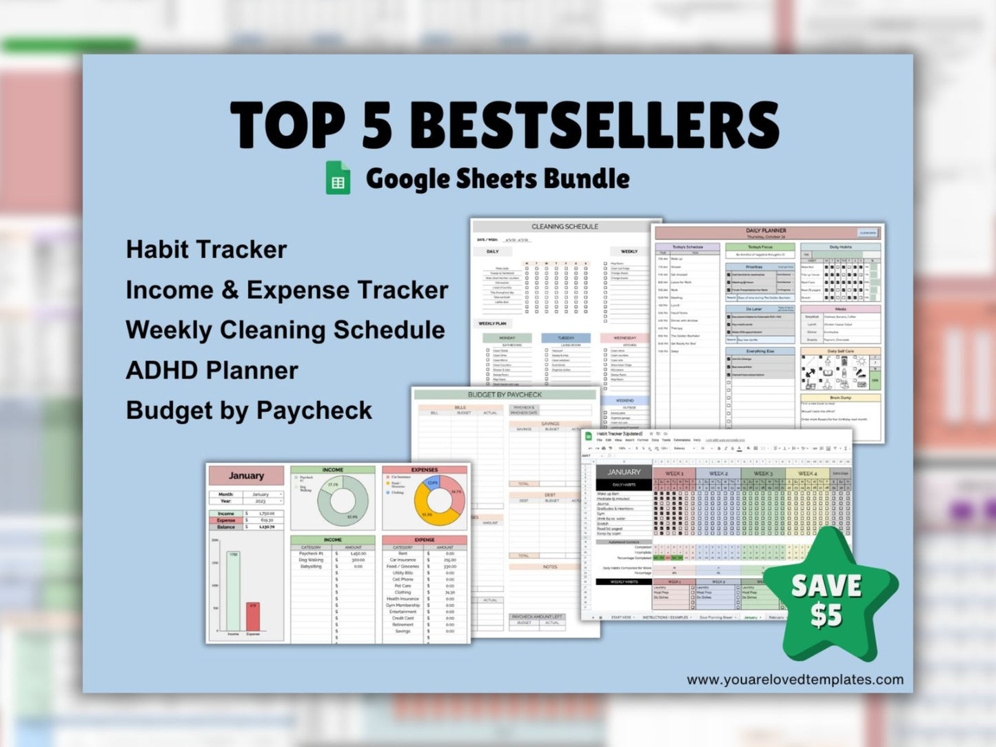 Bestselling Templates Bundle | Top 5 Templates