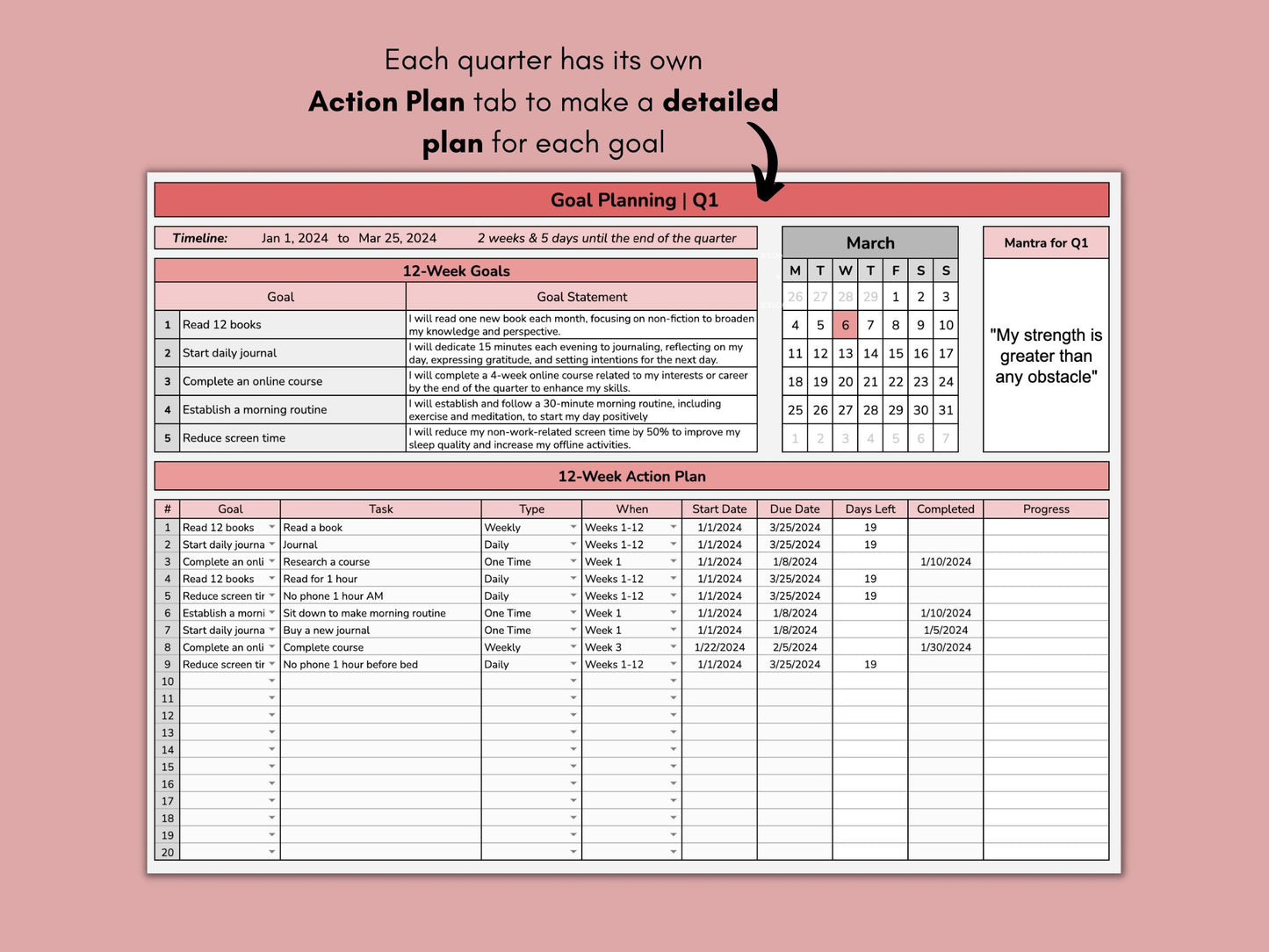 12-Week Planner | Google Sheets Template