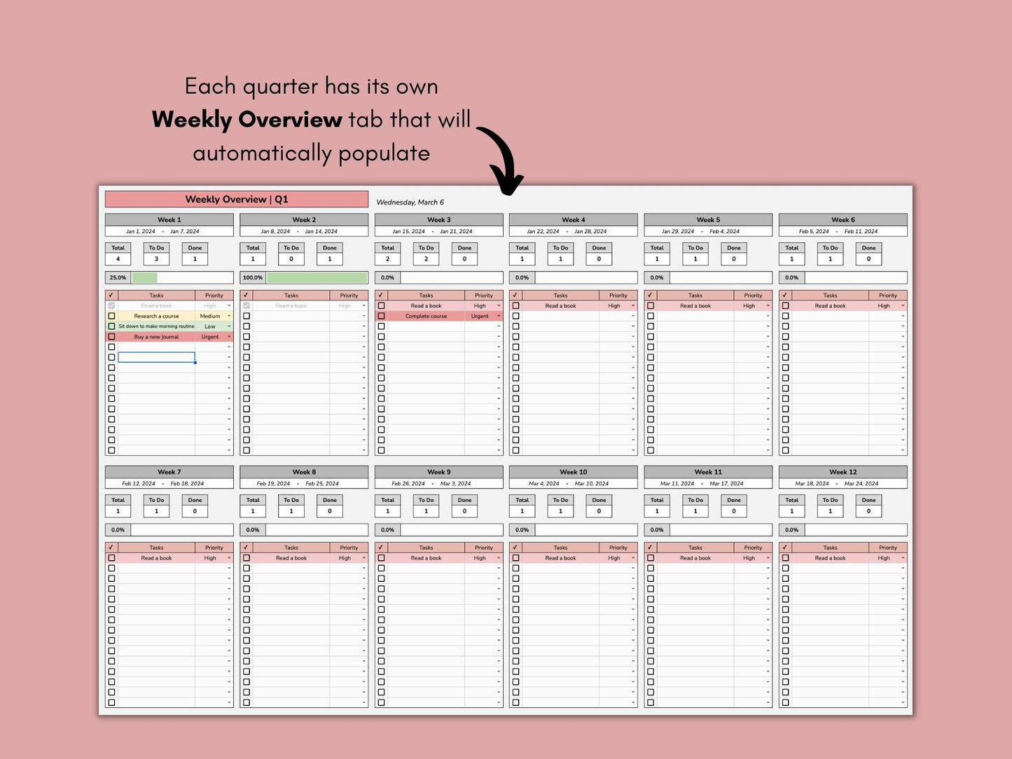 12-Week Planner | Google Sheets Template