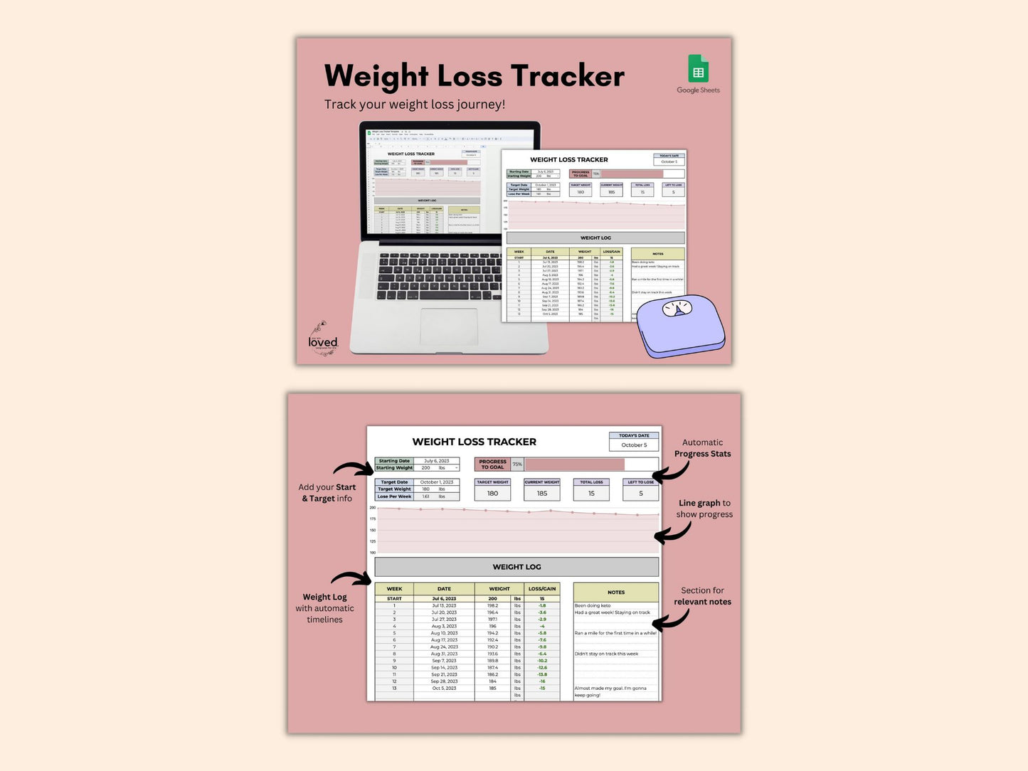 Health & Fitness Template Bundle | Google Sheets