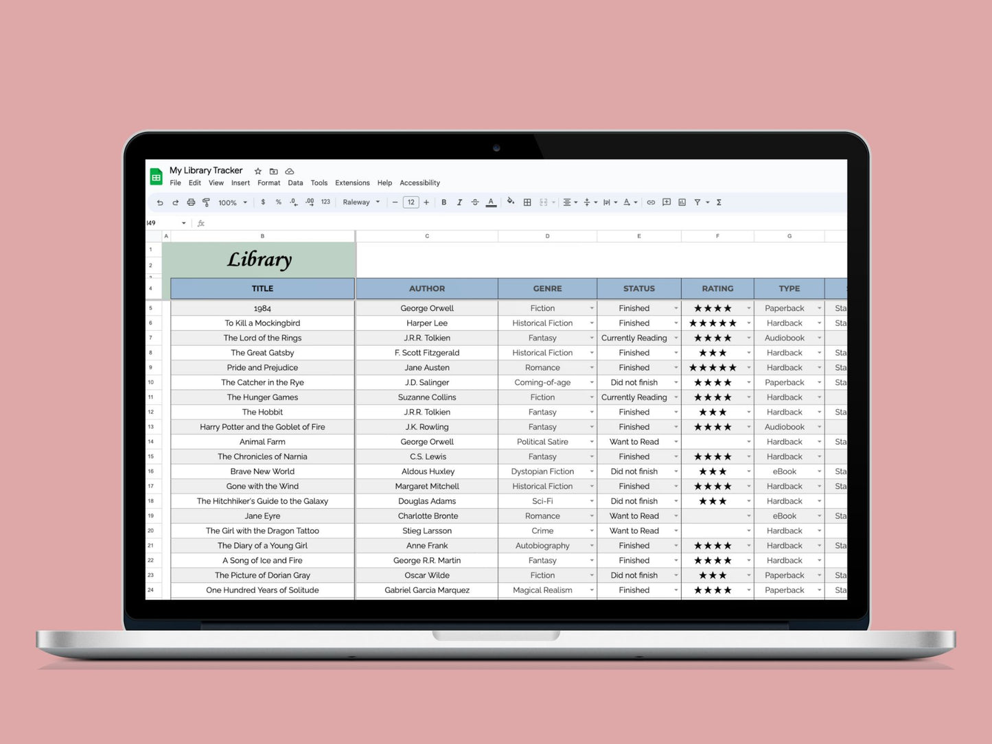 Library Tracker | Google Sheets Template