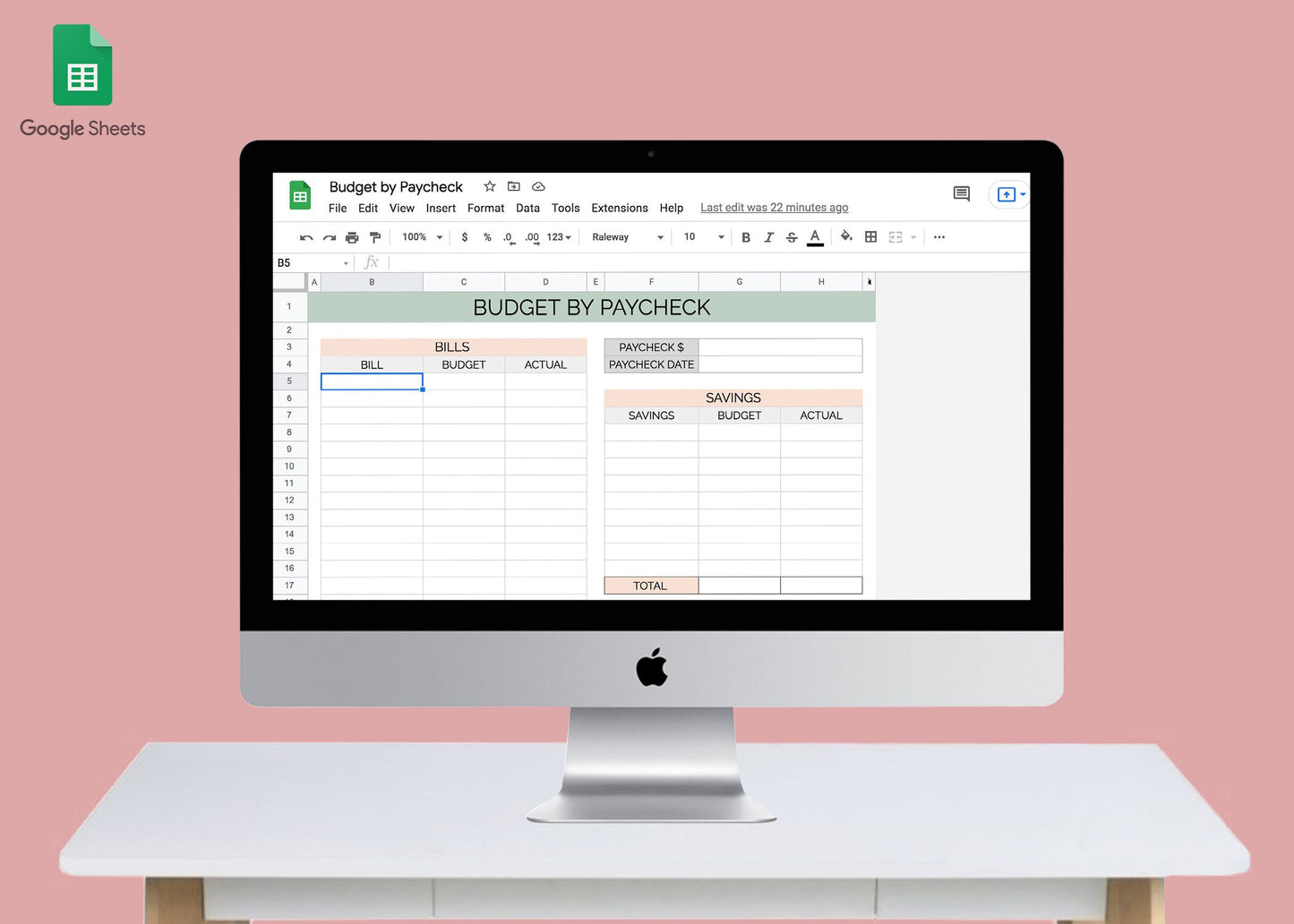 Budget by Paycheck | Google Sheets Template