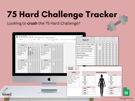 75 Hard/Soft Challenge Progress Tracker | GOOGLE SHEETS