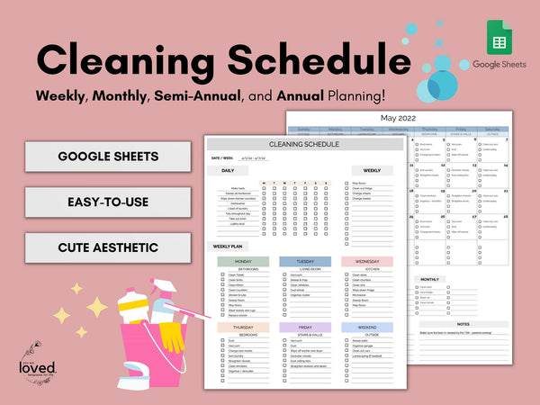 Cleaning Schedule Checklist | Weekly, Monthly, Semi-Annual, & Annual P ...