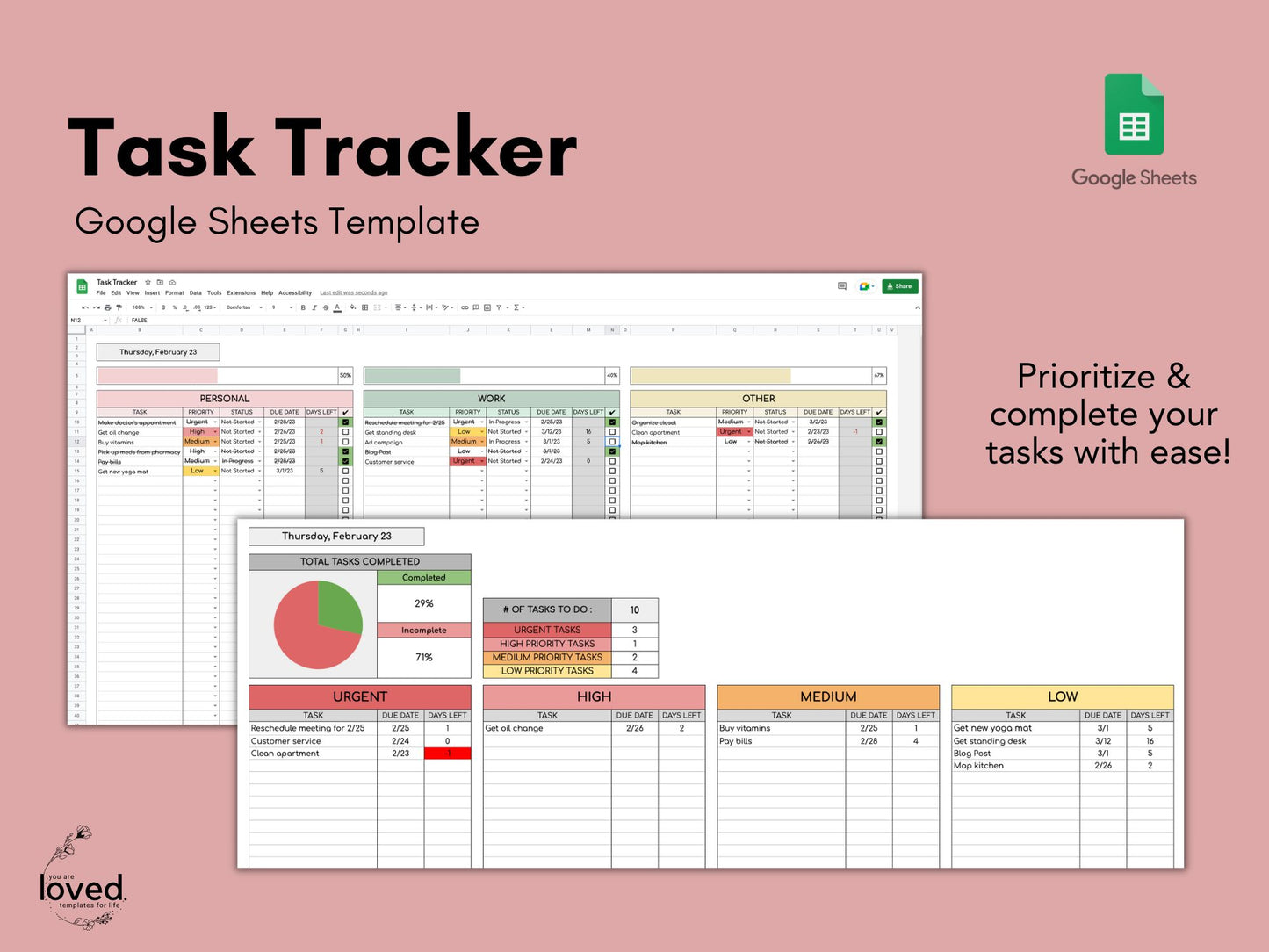 Task Tracker | Google Sheets Template