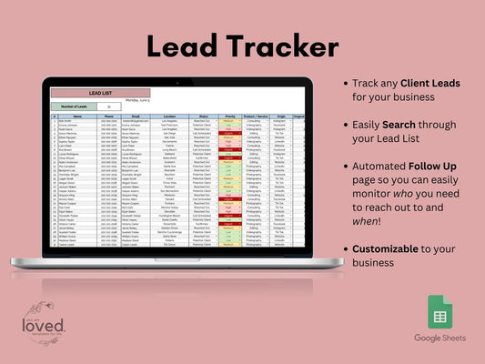 Lead Tracker [for Potential Clients/Customers] | Google Sheets Template