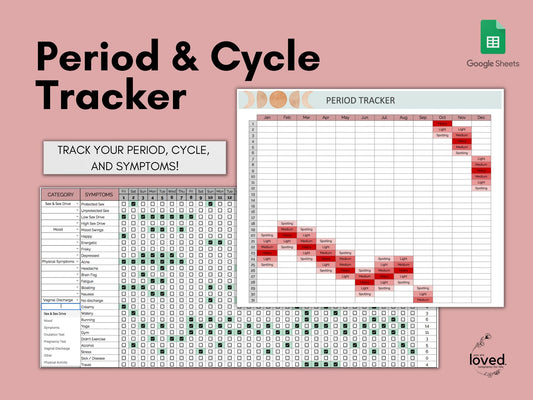 Period & Menstrual Cycle Tracker | Google Sheets Template