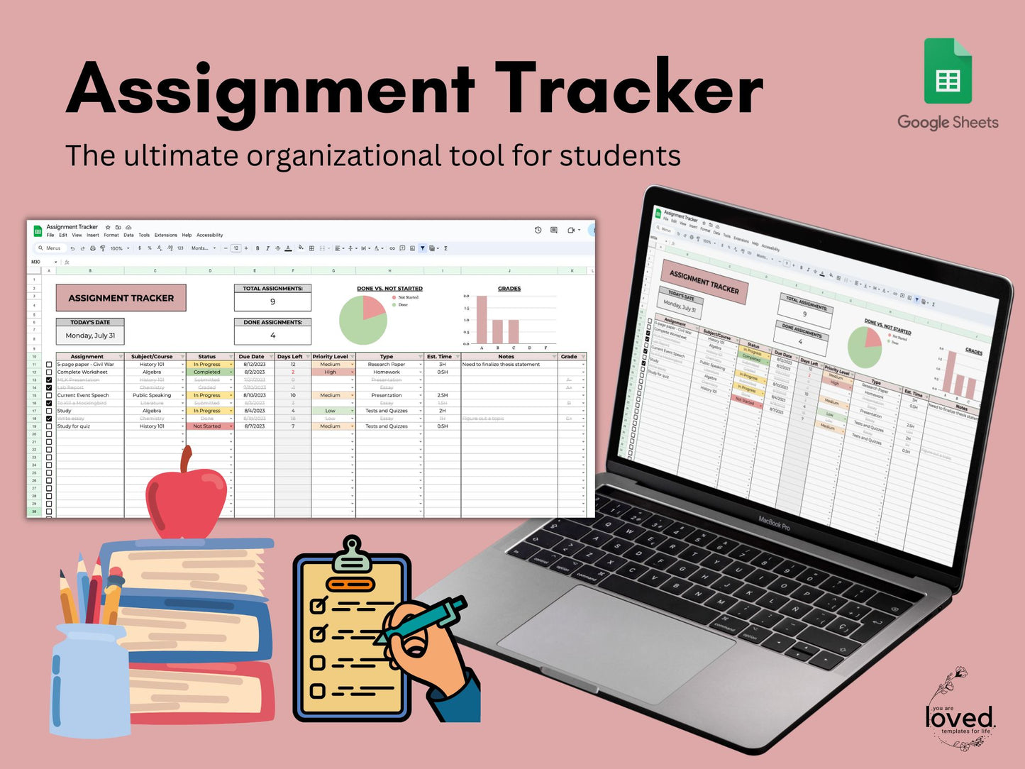 Assignment Tracker | Google Sheets Template