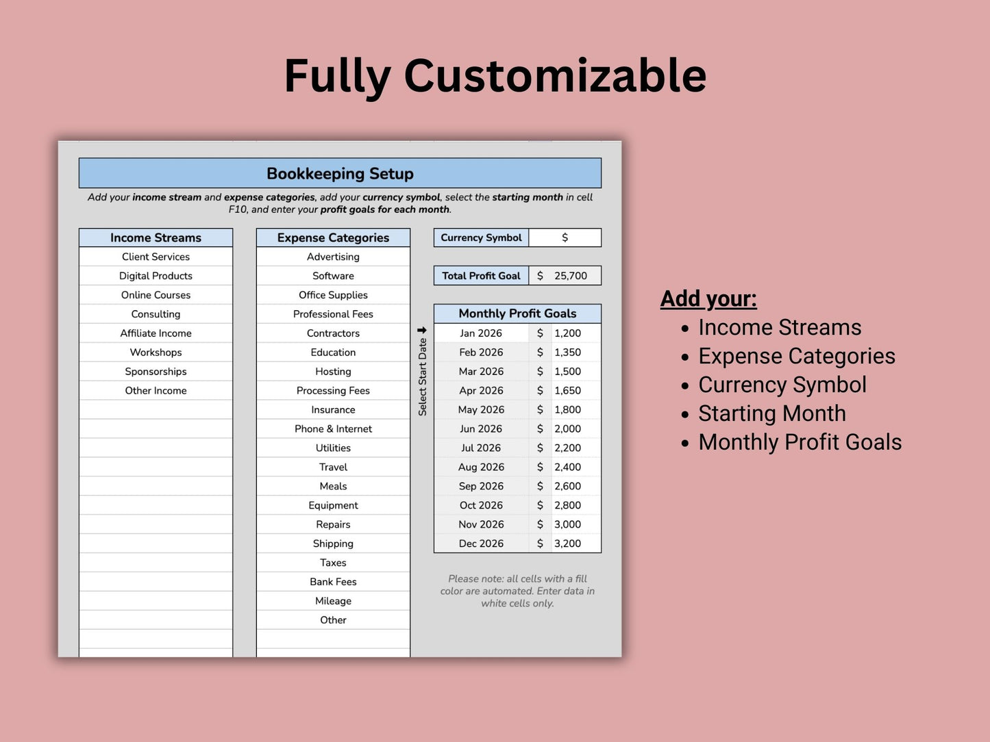 Small Business Bookkeeping Tracker | Google Sheets Template