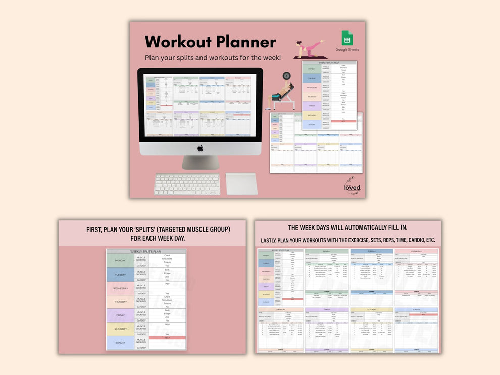 Health & Fitness Template Bundle Google Sheets You are Loved Templates