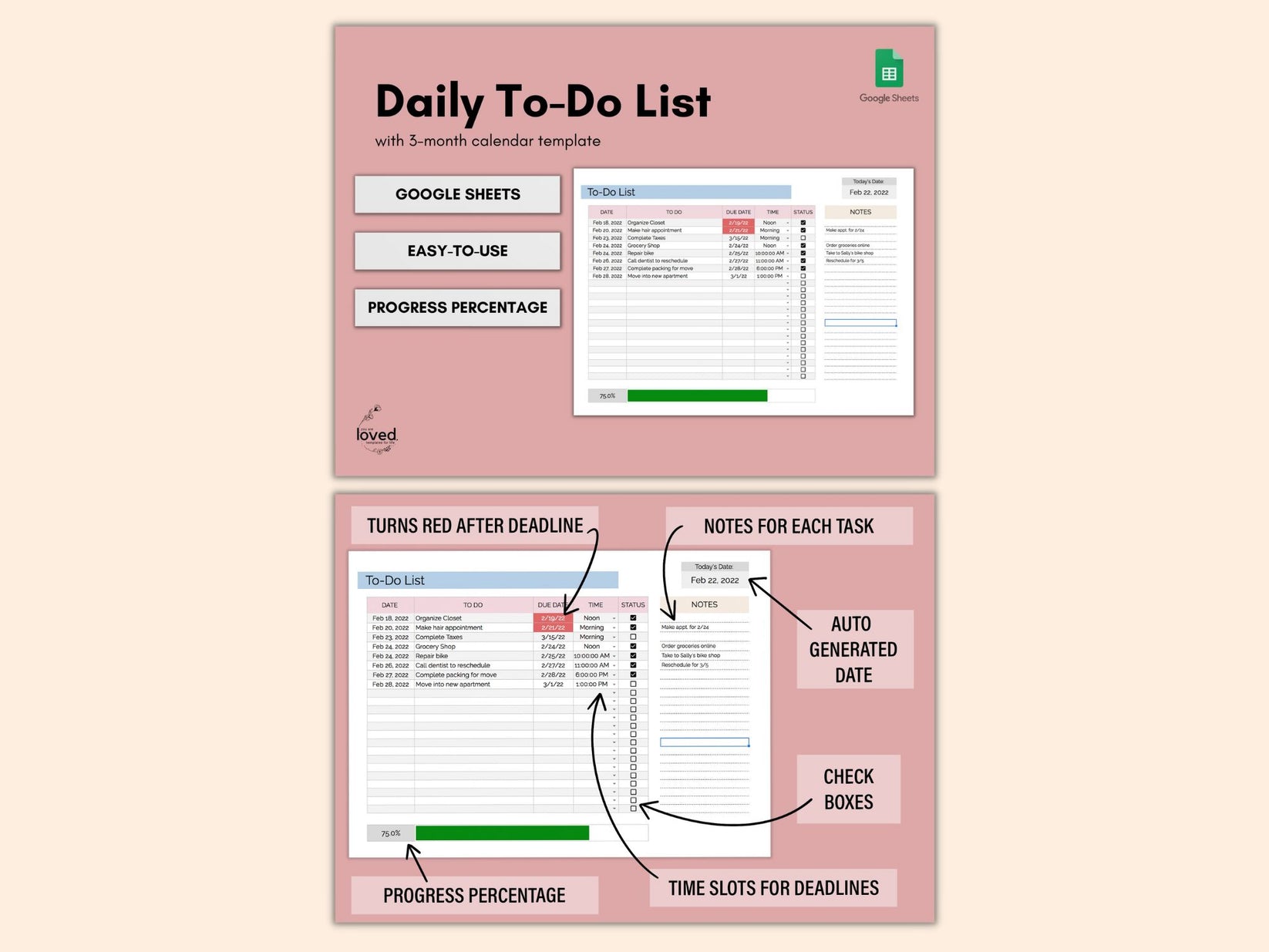 Weekly Planning Template Bundle | Google Sheets – You are Loved Templates
