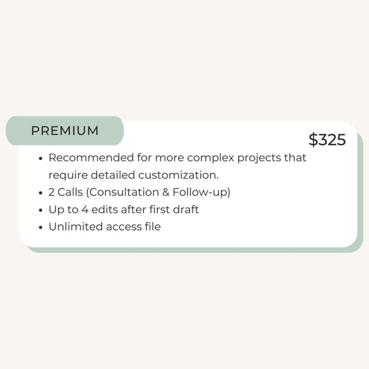 "Premium" Package | Custom Spreadsheet
