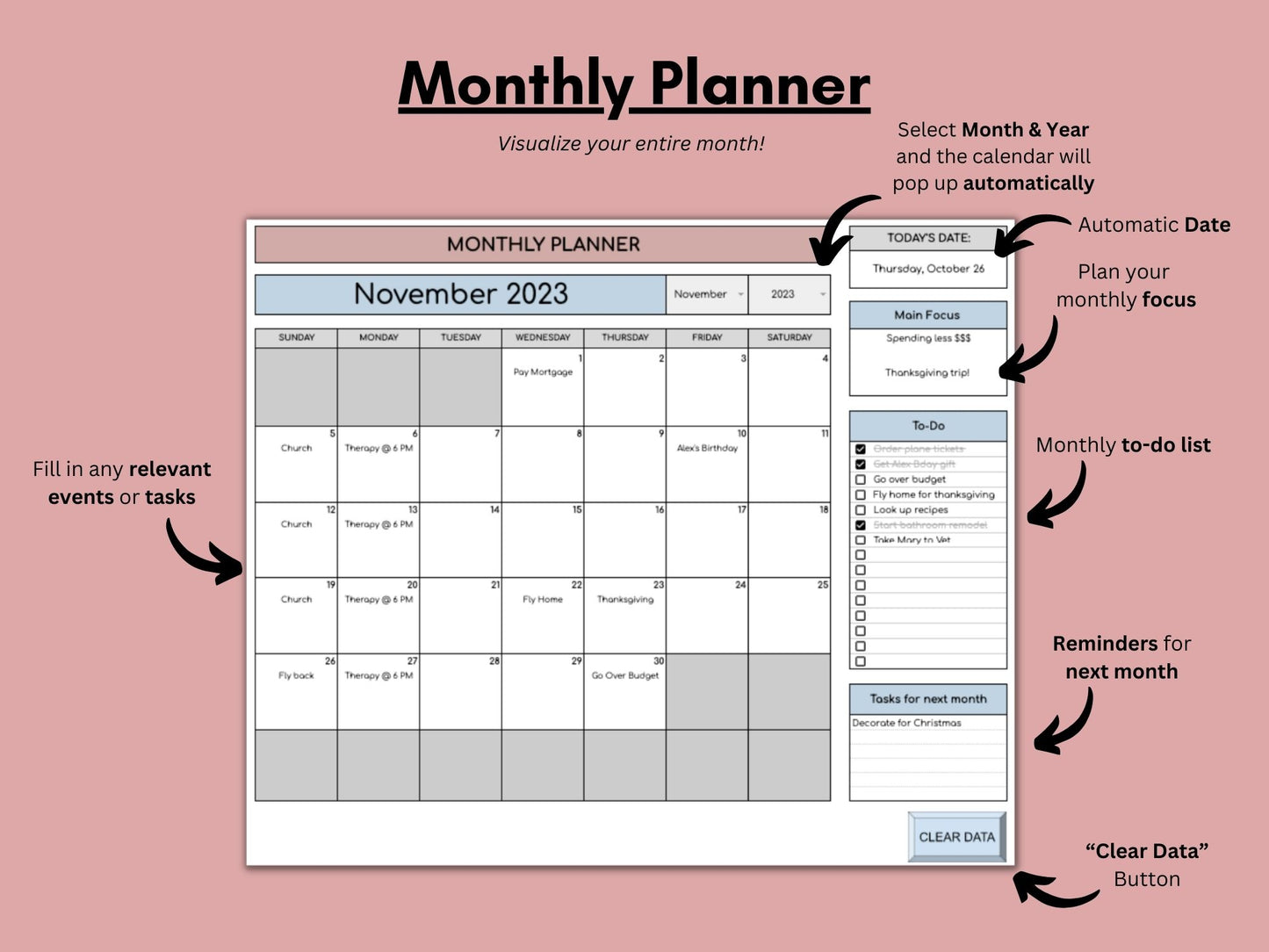 ADHD Planner & Tracker | Google Sheets Template