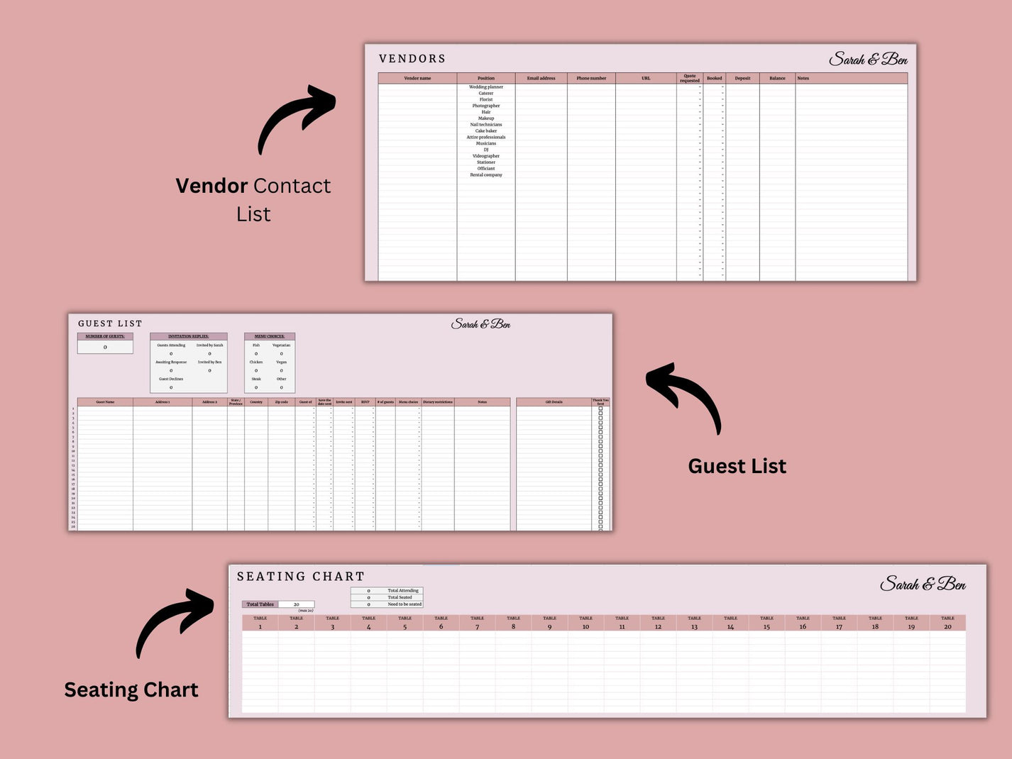 Wedding Planner Google Sheets Template You are Loved Templates