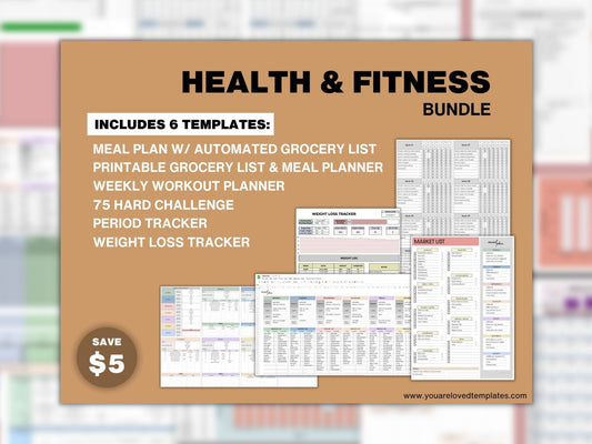 Health & Fitness Template Bundle | Google Sheets