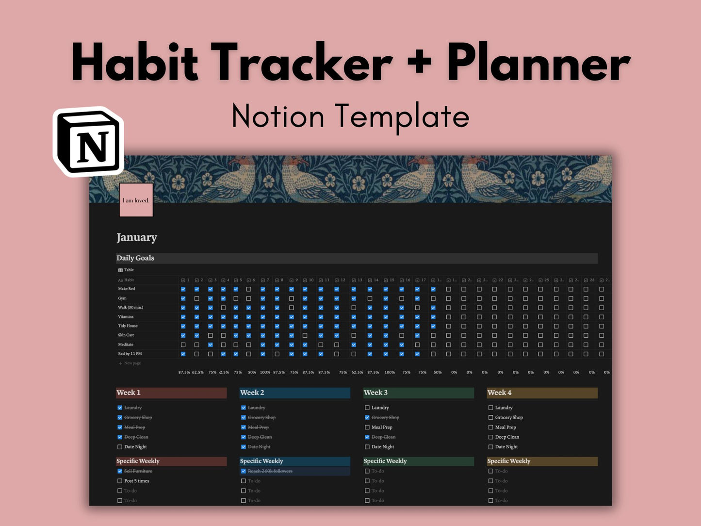 Habit Tracker + Planner | Notion Template