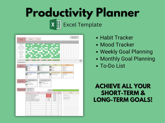 Productivity Planner | Microsoft Excel