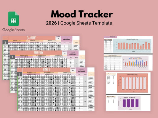 Mood Tracker 2026 | Google Sheets Template
