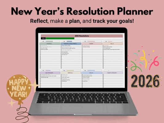 New Year's Resolution Planner 2026 | Google Sheets Template