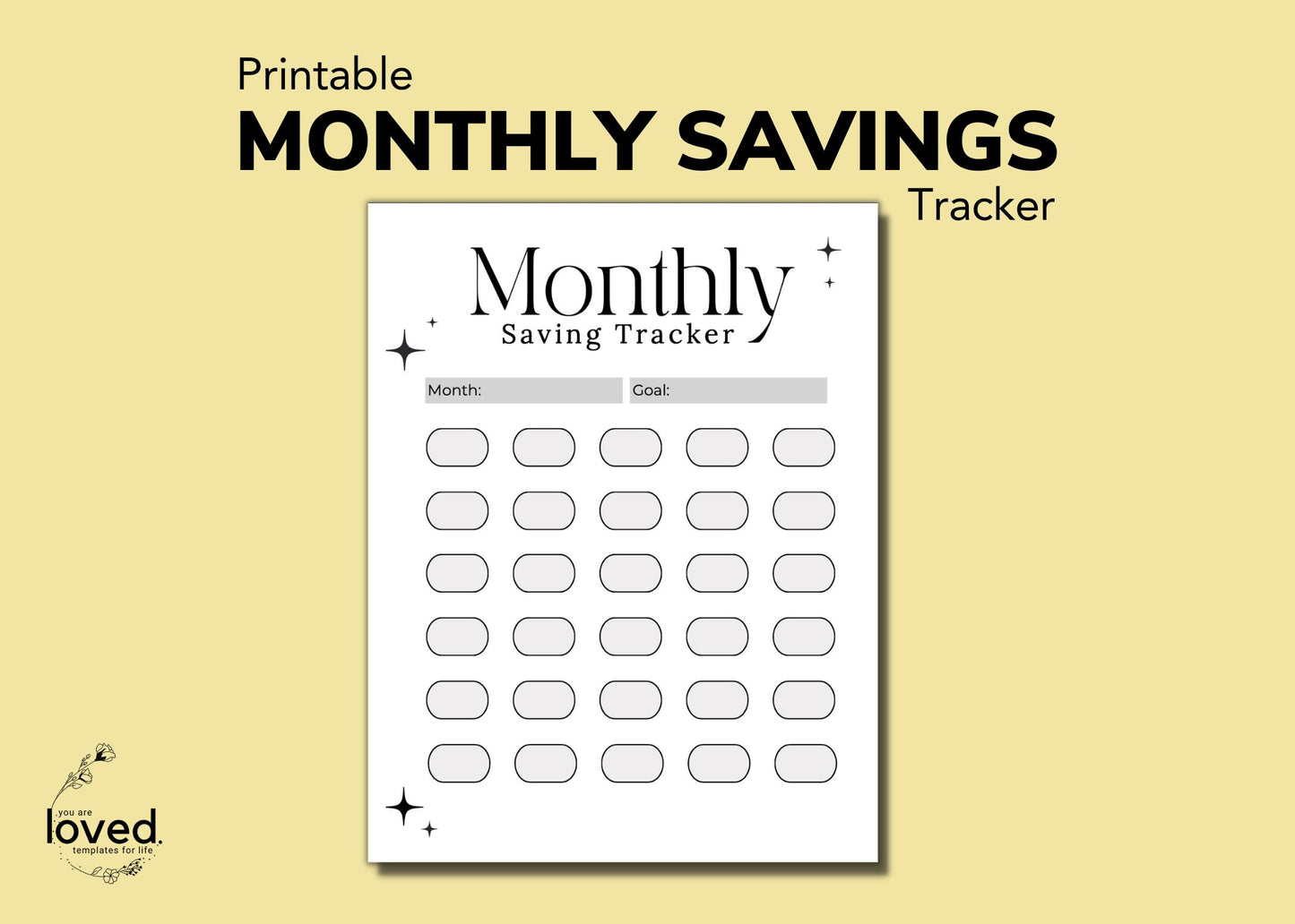 Monthly Savings Bubble Tracker | Printable