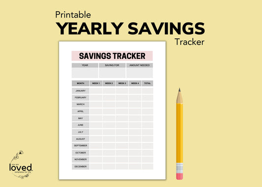 Yearly Savings Planner & Tracker | Printable