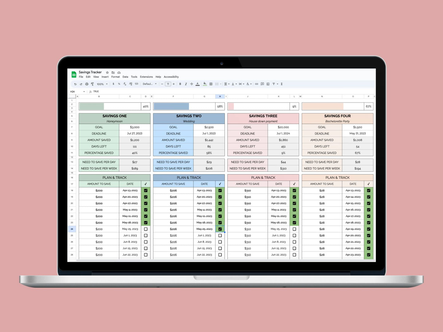 Savings Tracker | Google Sheets Template