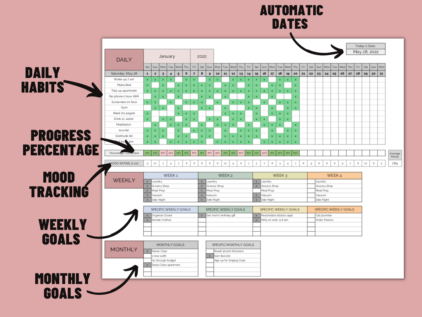 Productivity Planner | MICROSOFT EXCEL