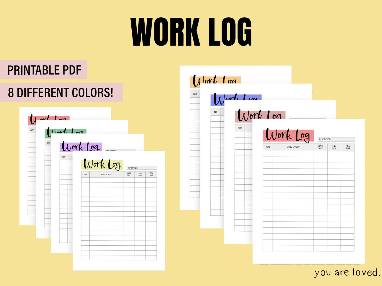 Work Log Template | Printable PDF