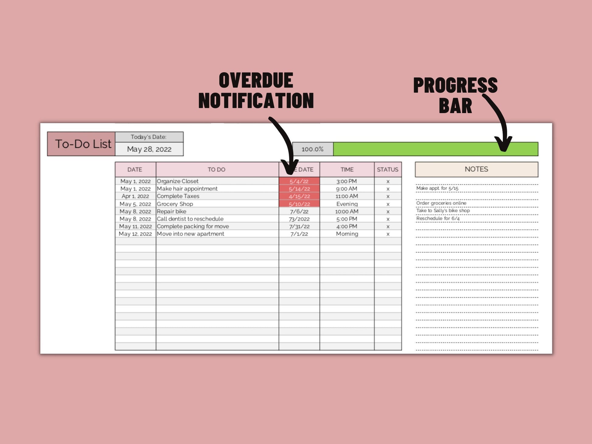 Productivity Tracker Excel Template