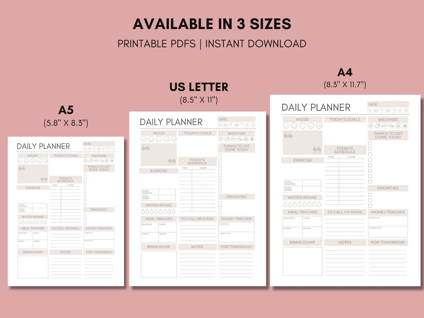 Daily Productivity Planner | Printable PDF