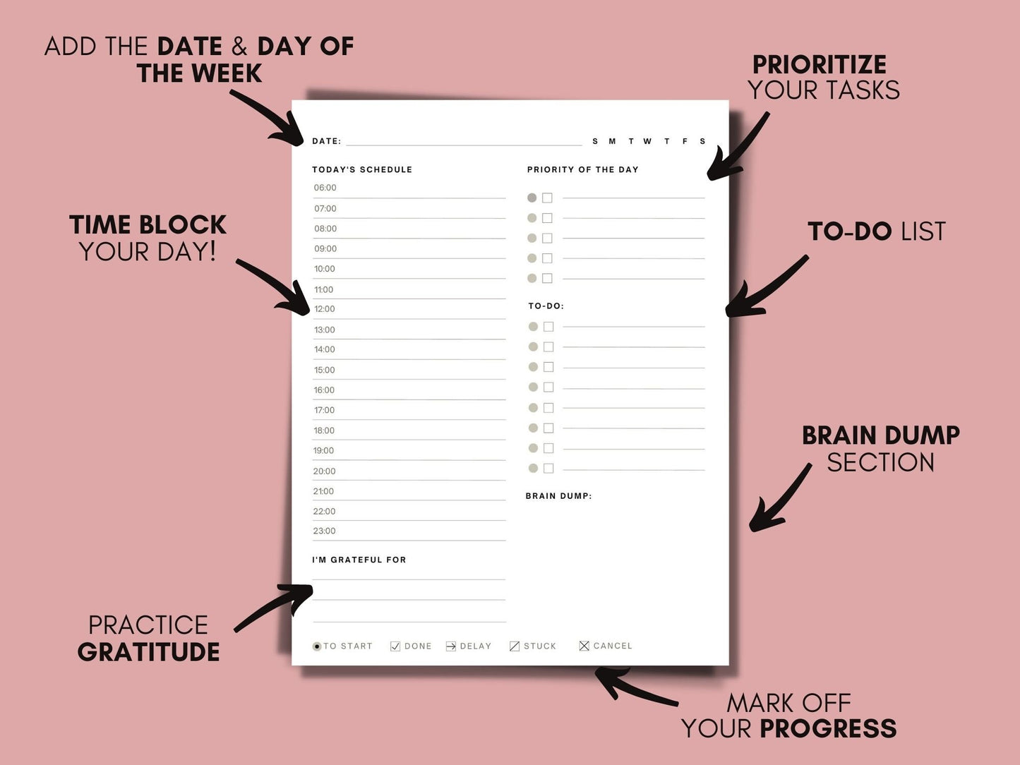 Daily Planner | Printable PDF